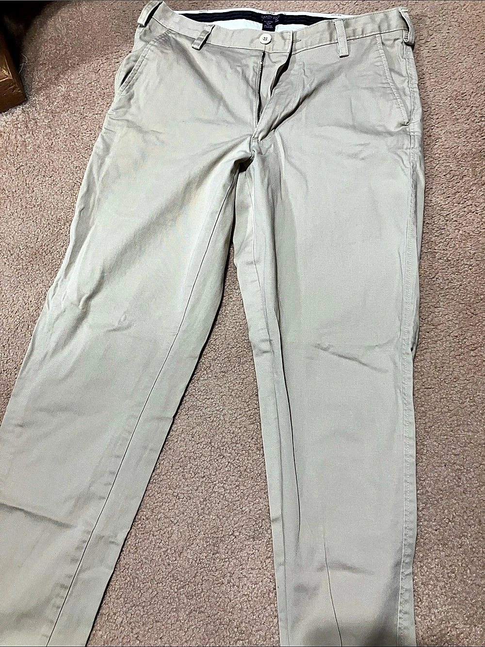Lands' End Traditional Fit Chino Pants Green Waist 32 x 32